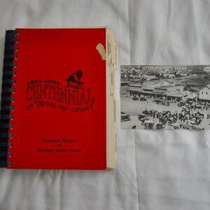 Sterling County Texas Centennial Cookbook 1991 vintage + postcard 300+ pages
